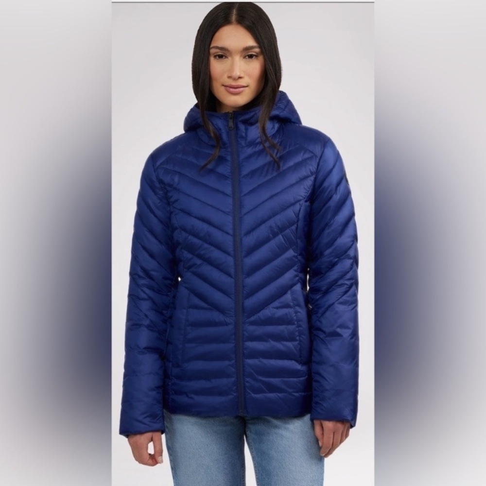 Pajar Colette Lightweight Packable Puffer Jacket Chevron Blue Medium
